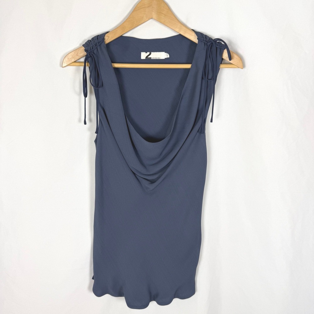 Vintage 90s Katayone Adeli 100% Silk Bias-Cut Cowl Blouse EUC Minimalist Luxury